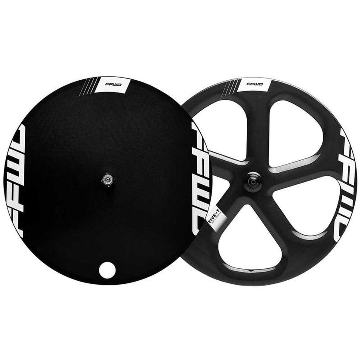Disc/five-t combo carbon wheel set tubular track white