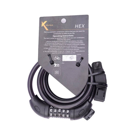 Krutials Hex (5 Digit Combination Lock) - Cable Lock