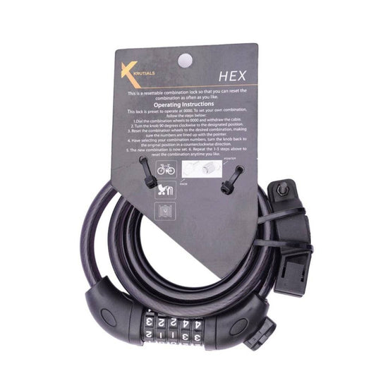 Krutials Hex (5 Digit Combination Lock) - Cable Lock