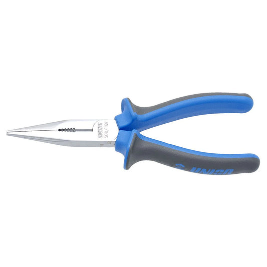 Unior Long Nose Pliers with Side Cutter and Pipe Grip, Straight 170