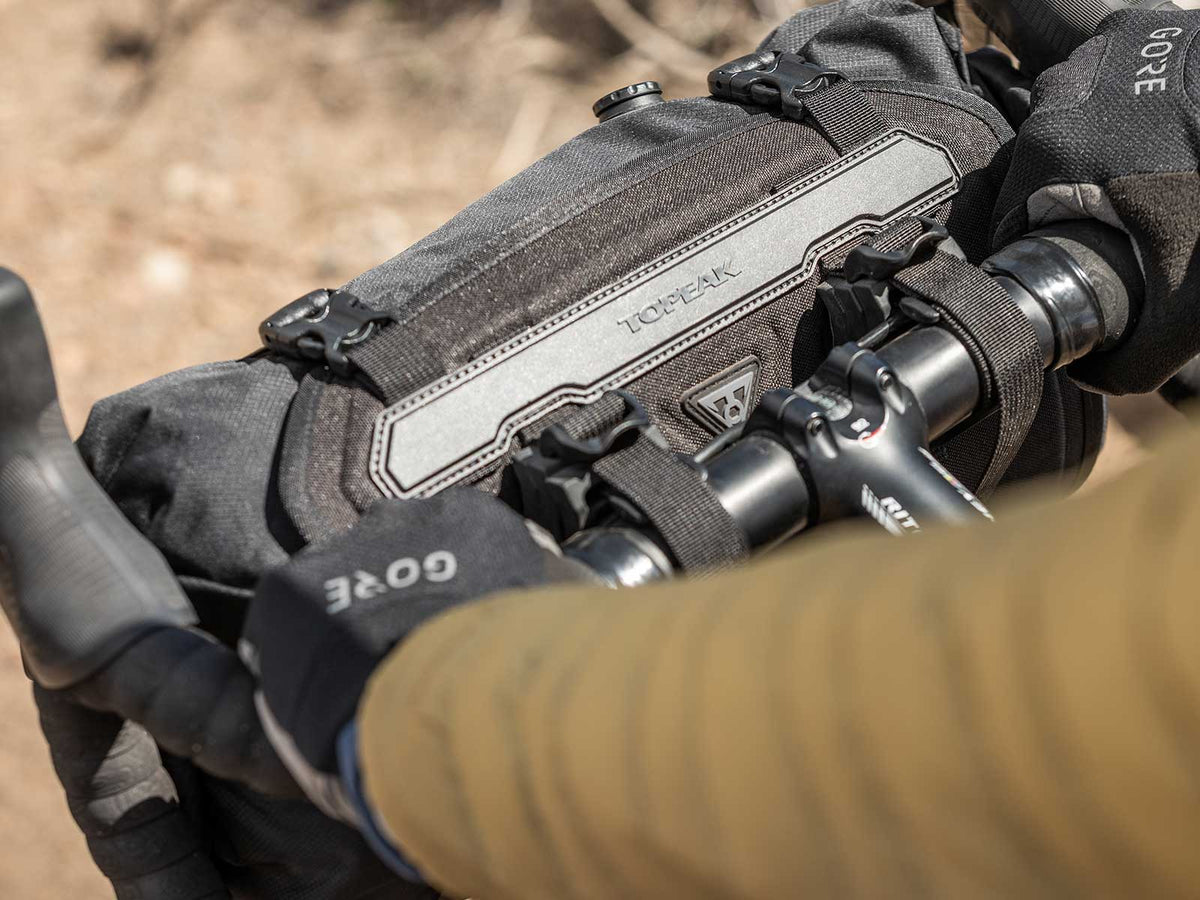 TOPEAK FRONTLOADER, HANDLEBAR MOUNT BIKEPACKING BAG, 8 LITER, W/GARY LOGO (UPDATED H/B MOUNT)