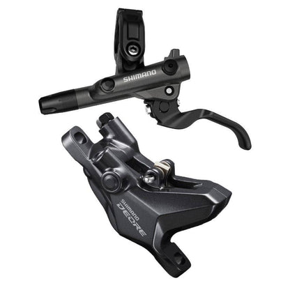 SHIMANO DISC BRAKE ASSEMBLED SET/J-kit, DEORE, BL-M6100(L), BR-M6120(F), W/O ADAPTER, RESIN PAD(W/O FIN), 1000MM HOSE(SM-BH90-SS
