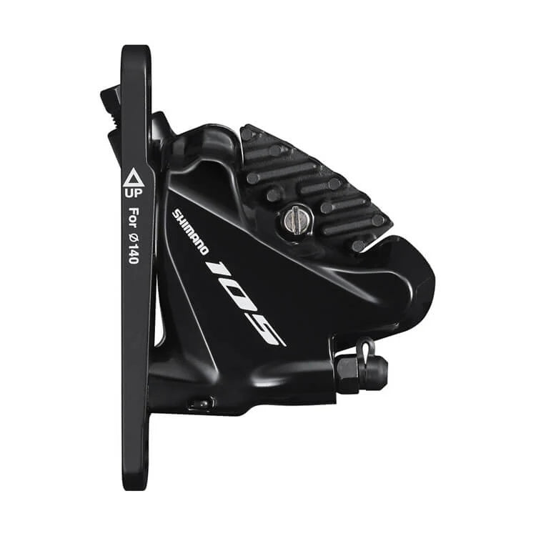 SHIMANO HYDRAULIC DISC BRAKE, BR-R7070, 105, FRONT, FLAT MOUNT, W/BRACKET FOR 140/160MM ROTOR(ASSEMBLED FOR 140),W/L03A RESIN PA