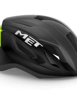 MET STRALE CE BLACK FLUO YELLOW REFLECTIVE | GLOSSY